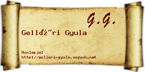 Gelléri Gyula névjegykártya